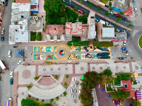Alistan tapetes monumentales y actividades por Día de Muertos en Apaseo el Alto