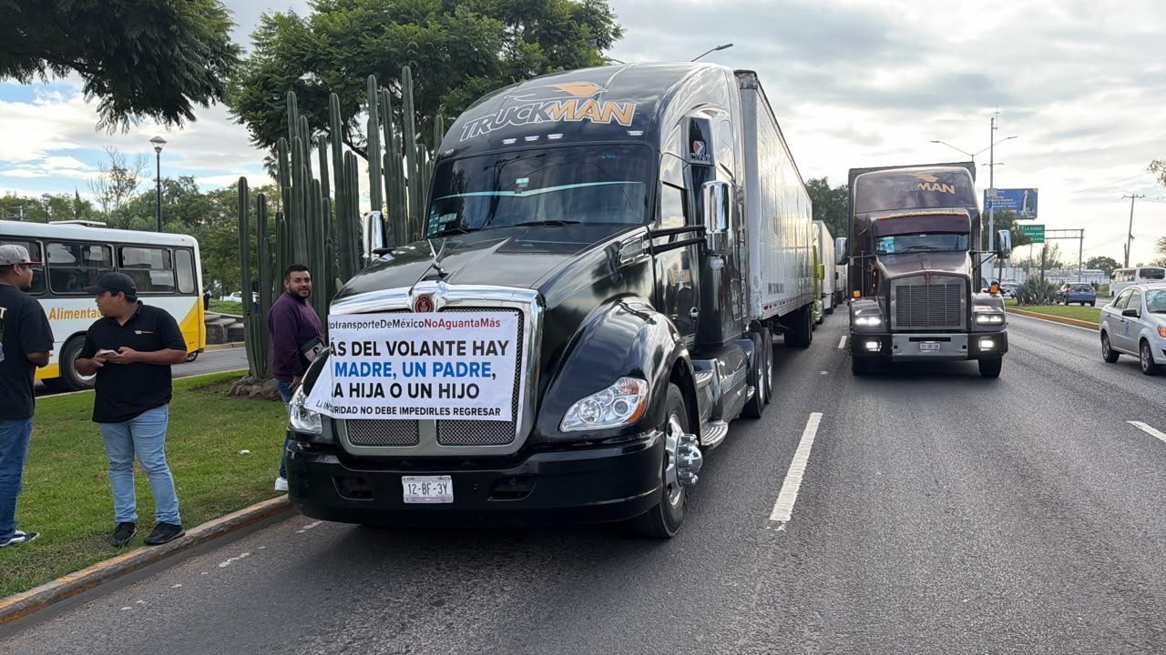 Paro Nacional de transportistas en Guanajuato: movilización provoca tráfico lento en León