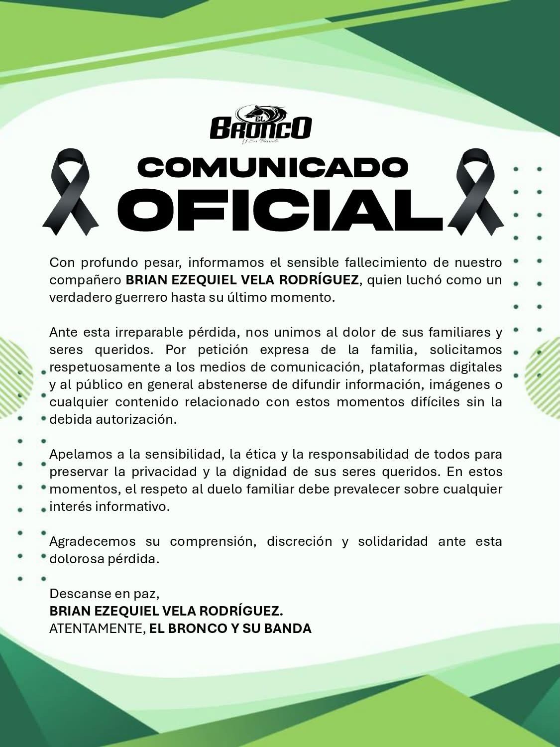 Muere Brian Vela, cantante que sufrió quemaduras en incendio de fábrica en la colonia San Nicolás Muere Brian Vela, cantante que sufrió quemaduras en incendio de fábrica en la colonia San Nicolás