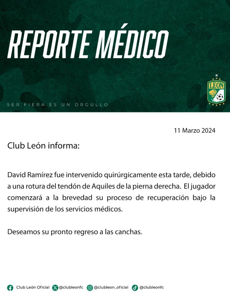 ¡Una baja más! Operan a David 'El Avión' Ramírez 