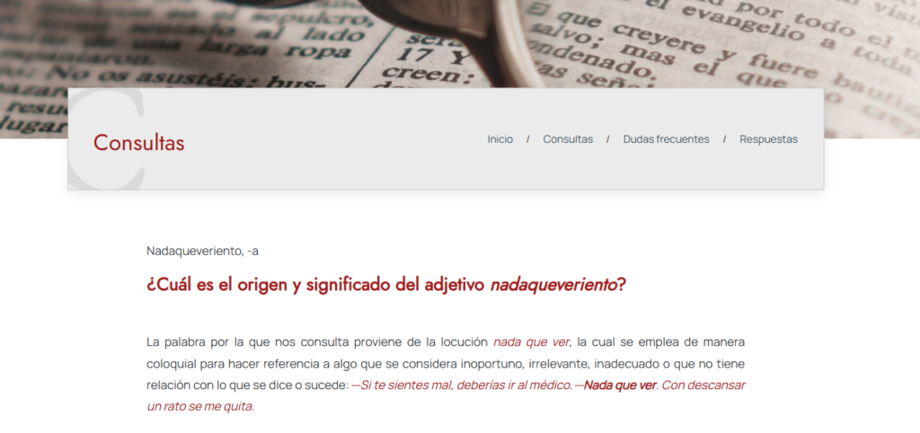 ¿Qué significa la palabra Nadaqueveriento, incluida en la Academia Mexicana de la Lengua?