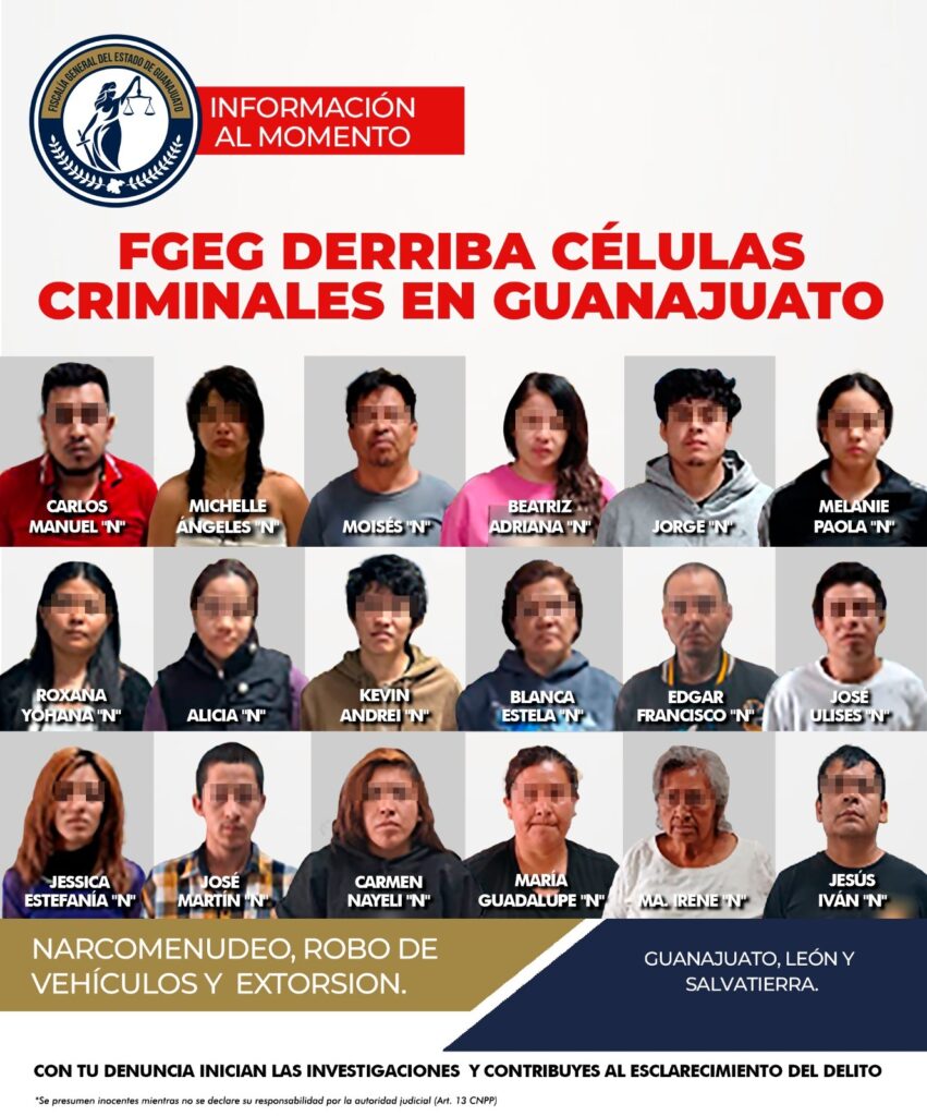 Desarticulan células delictivas que operaban en Guanajuato, León y Salvatierra