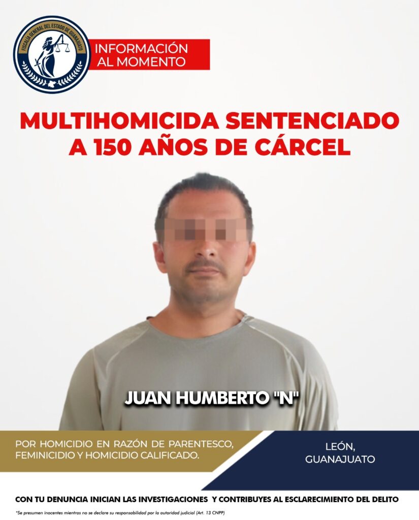 Mata a su familia por dinero en León; le dan 150 años de cárcel