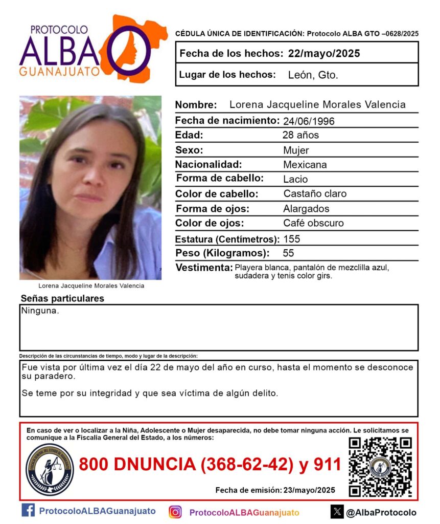 Investigan desaparición de Lorena Jaqueline por video de hombre sospechoso en León